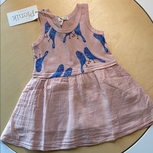 Picnik tweet bluebird checkered bottom dress
